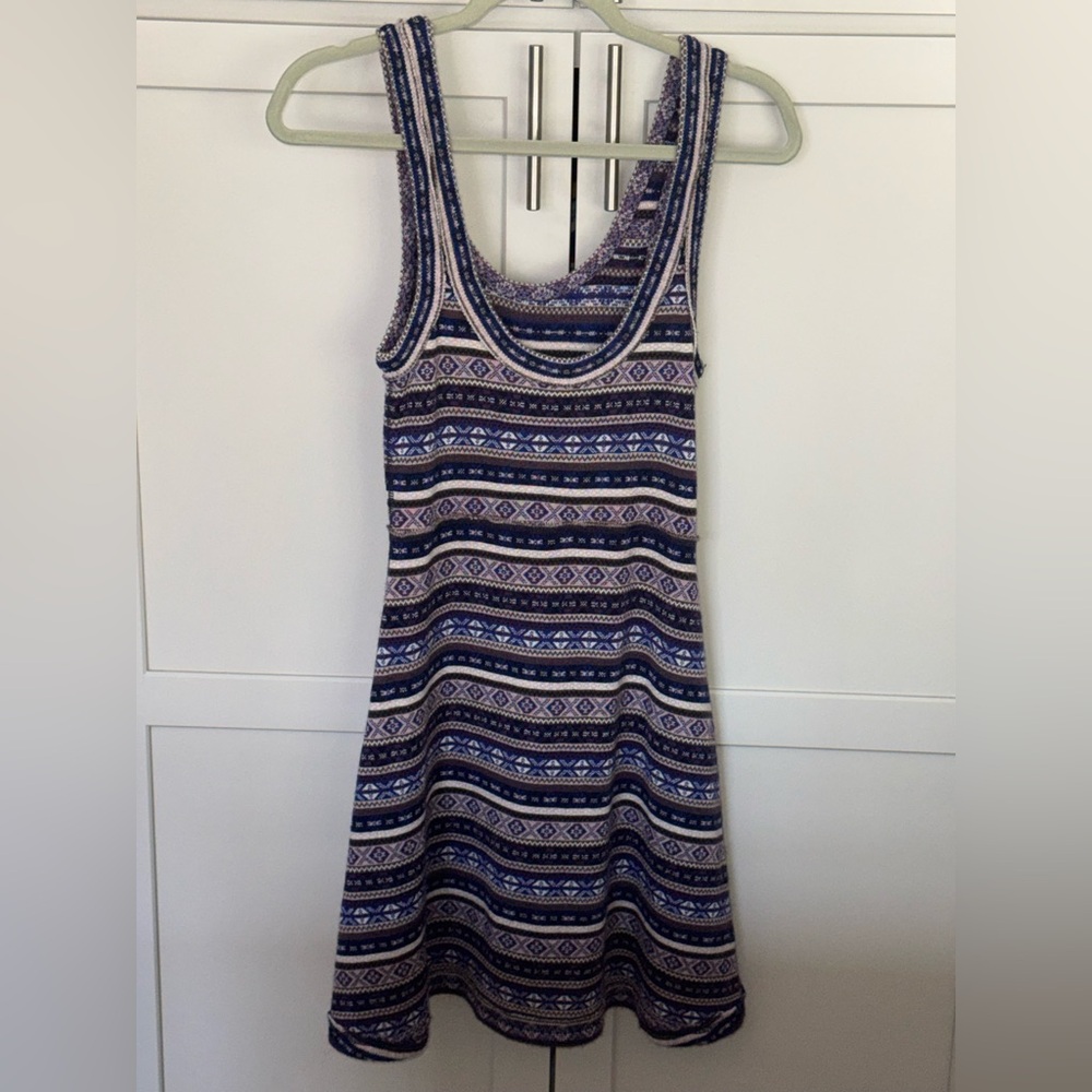 Free People Boho Tribal Knit Sleeveless Skater Mini Dress |M| NWOT🛹👗
